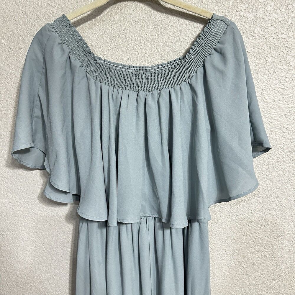 Show Me Your Mumu Hacienda Convertible Maxi Dress Womens Medium Gray Blue Lined - Picture 5 of 11